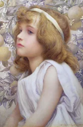 リンゴの花を持つ少女、1893